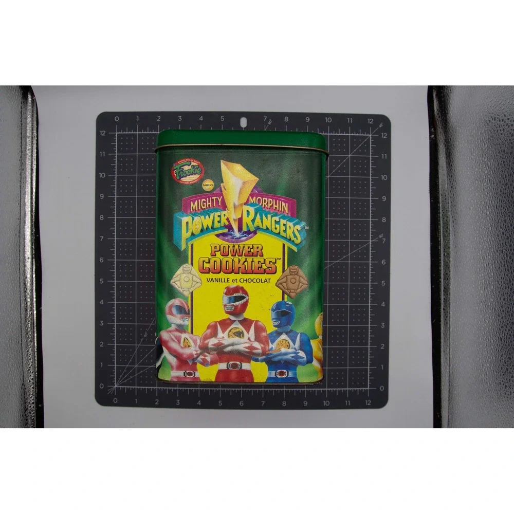Vintage Mighty Morphin Power Rangers Frookie Power Cookies Tin Green Collectible